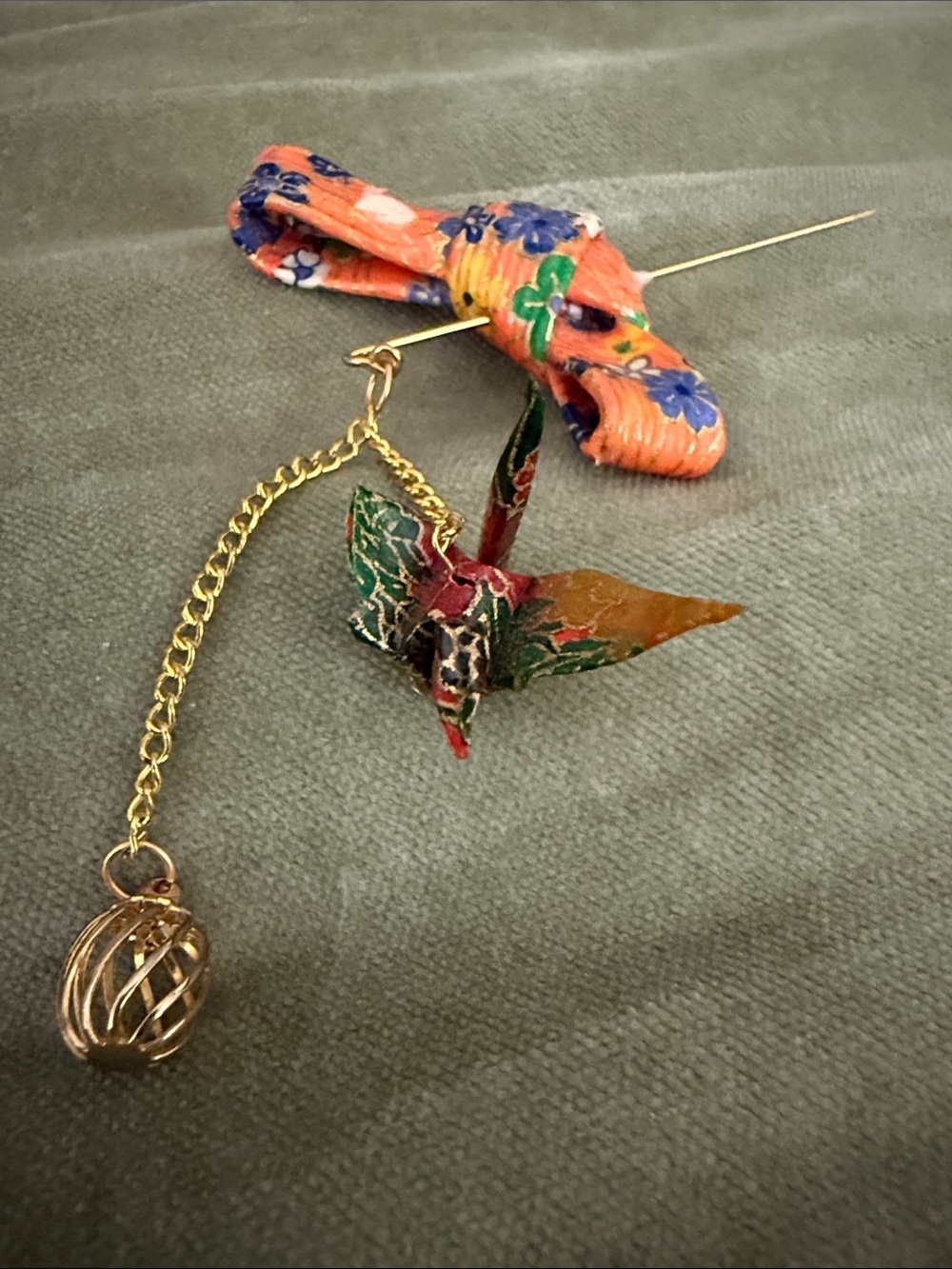 Japanese Origami Hairpin/Hatpin or Brooch